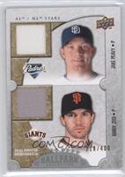 AL/NL Stars Dual Swatch Memorabilia - Jake Peavy, Barry Zito #/400