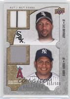 AL/NL Stars Dual Swatch Memorabilia - Jermaine Dye, Bobby Abreu #/500