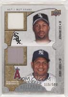 AL/NL Stars Dual Swatch Memorabilia - Jermaine Dye, Bobby Abreu #/500