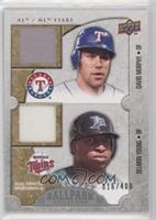 AL/NL Stars Dual Swatch Memorabilia - David Murphy, Delmon Young #/400