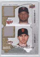 AL/NL Stars Dual Swatch Memorabilia - Francisco Liriano, Barry Zito #/400