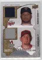 AL/NL Stars Dual Swatch Memorabilia - Francisco Liriano, Brandon Webb #/400