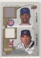 AL/NL Stars Dual Swatch Memorabilia - Derrek Lee, Travis Hafner #/500