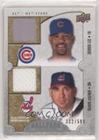 AL/NL Stars Dual Swatch Memorabilia - Derrek Lee, Travis Hafner [EX to&nbs…