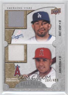 2009 Upper Deck Ballpark Collection - [Base] #129 - Emerging Stars Dual Swatch Memorabilia - Matt Kemp, Juan Rivera /400