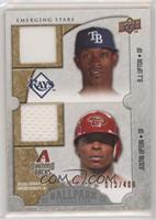 Emerging Stars Dual Swatch Memorabilia - B.J. Upton, Justin Upton #/400