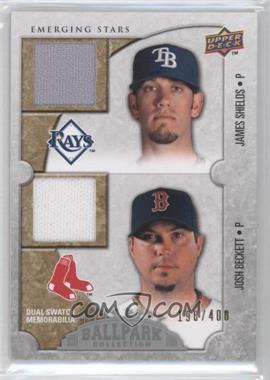 2009 Upper Deck Ballpark Collection - [Base] #133 - Emerging Stars Dual Swatch Memorabilia - James Shields, Josh Beckett /400