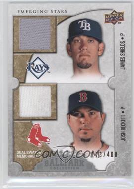 2009 Upper Deck Ballpark Collection - [Base] #133 - Emerging Stars Dual Swatch Memorabilia - James Shields, Josh Beckett /400