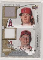 Emerging Stars Dual Swatch Memorabilia - Jered Weaver, Max Scherzer #/400