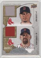 Teammate Timelines Dual Swatch - Josh Beckett, Kevin Youkilis #/275