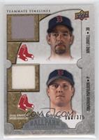 Teammate Timelines Dual Swatch - Mike Lowell, Jonathan Papelbon #/375