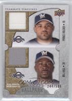 Teammate Timelines Dual Swatch - Prince Fielder, Bill Hall #/500