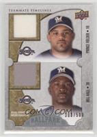 Teammate Timelines Dual Swatch - Prince Fielder, Bill Hall [Noted] #/500
