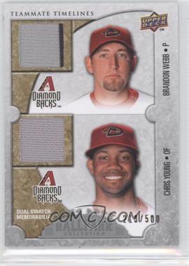 2009 Upper Deck Ballpark Collection - [Base] #161 - Teammate Timelines Dual Swatch - Brandon Webb, Chris Young /500
