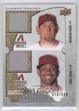 2009 Upper Deck Ballpark Collection - [Base] #161 - Teammate Timelines Dual Swatch - Brandon Webb, Chris Young /500