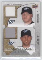 Teammate Timelines Dual Swatch - Roy Halladay, Alex Rios #/350