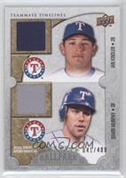 Teammate Timelines Dual Swatch - Ian Kinsler, David Murphy #/400