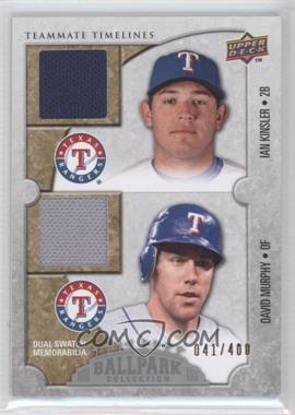 2009 Upper Deck Ballpark Collection - [Base] #163 - Teammate Timelines Dual Swatch - Ian Kinsler, David Murphy /400