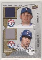 Teammate Timelines Dual Swatch - Ian Kinsler, David Murphy #/400