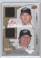 Teammate Timelines Dual Swatch - A.J. Burnett, Adam Lind #/340