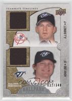 Teammate Timelines Dual Swatch - A.J. Burnett, Adam Lind #/340