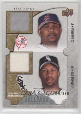 2009 Upper Deck Ballpark Collection - [Base] #188 - Stat Kings Dual Swatch Memorabilia - CC Sabathia, Jermaine Dye /350