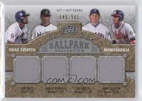 AL/NL Stars Quad Swatch Memorabilia - Jose Reyes, Hanley Ramirez, Ian Kinsler, …