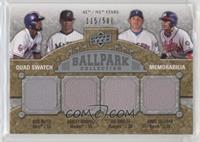 AL/NL Stars Quad Swatch Memorabilia - Jose Reyes, Hanley Ramirez, Ian Kinsler, …