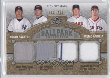 2009 Upper Deck Ballpark Collection - [Base] #215 - AL/NL Stars Quad Swatch Memorabilia - Chien-Ming Wang, Roy Halladay, Joe Nathan, Jonathan Papelbon /400