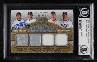 2009 Upper Deck Ballpark Collection - [Base] #216 - AL/NL Stars Quad Swatch Memorabilia - Chad Billingsley, Chien-Ming Wang, Jonathan Papelbon, James Shields /400 [BAS BGS Authentic]