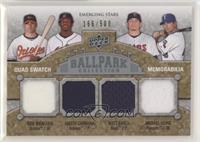 Emerging Stars Quad Swatch Memorabilia - Nick Markakis, Fausto Carmona, Matt Ga…