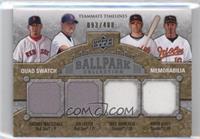 Teammate Timelines Quad Swatch - Jon Lester, Adam Jones, Daisuke Matsuzaka, Nic…