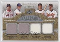 Teammate Timelines Quad Swatch - Jon Lester, Adam Jones, Daisuke Matsuzaka, Nic…