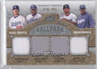 2009 Upper Deck Ballpark Collection - [Base] #259 - Teammate Timelines Quad Swatch - Chad Billingsley, Russell Martin, Matt Kemp, Andruw Jones /400