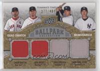 Teammate Timelines Quad Swatch - Jason Varitek, Josh Beckett, Jorge Posada, Chi…