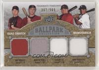 Teammate Timelines Quad Swatch - Roy Oswalt, Hunter Pence, Carlos Lee, Ivan Rod…