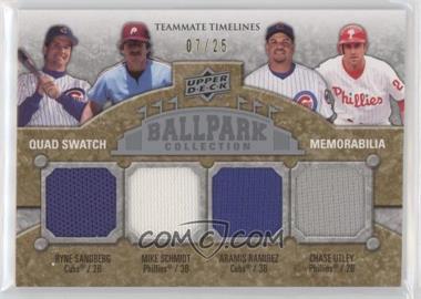 2009 Upper Deck Ballpark Collection - [Base] #270 - Teammate Timelines Quad Swatch - Ryne Sandberg, Mike Schmidt, Aramis Ramirez, Chase Utley /25