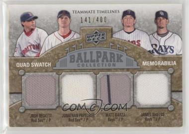 2009 Upper Deck Ballpark Collection - [Base] #283 - Teammate Timelines Quad Swatch - Josh Beckett, Jonathan Papelbon, Matt Garza, James Shields /400