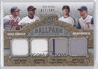 Stat Kings Quad Swatch Memorabilia - Yunel Escobar, Melvin Mora, Troy Tulowitzk…