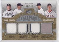 Stat Kings Quad Swatch Memorabilia - Jake Peavy, Andy Pettitte, Joe Nathan, Jon…