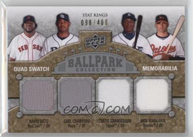 2009 Upper Deck Ballpark Collection - [Base] #289 - Stat Kings Quad Swatch Memorabilia - David Ortiz, Carl Crawford, Curtis Granderson, Nick Markakis /400