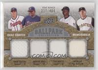 Stat Kings Quad Swatch Memorabilia - Mark Teixeira, Andruw Jones, Torii Hunter,…