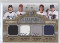 Stat Kings Quad Swatch Memorabilia - Josh Beckett, Chris Carpenter, Randy Johns…