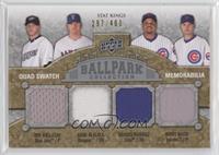 Stat Kings Quad Swatch Memorabilia - Roy Halladay, Hank Blalock, Aramis Ramirez…