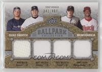 Stat Kings Quad Swatch Memorabilia - Ryan Braun, Matt Holliday, Nate McLouth, C…