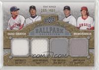 Stat Kings Quad Swatch Memorabilia - Josh Beckett, Justin Verlander, Roy Hallad…