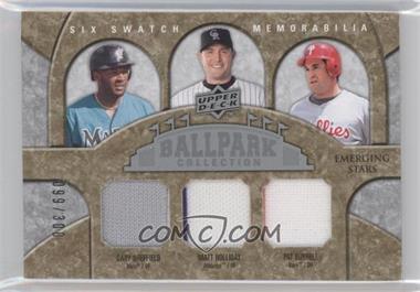 2009 Upper Deck Ballpark Collection - [Base] #308 - Emerging Stars Six Swatch Memorabilia - Gary Sheffield, Matt Holliday, Pat Burrell, J.D. Drew, Andruw Jones, Torii Hunter /300