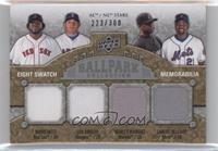 AL/NL Stars Eight Swatch Memorabilia - David Ortiz, Ian Kinsler, Hanley Ramirez…