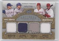 Teammate Timelines Eight Swatch - Michael Young, Ian Kinsler, John Lackey, Juan…