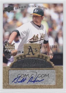 2009 Upper Deck Ballpark Collection - [Base] #72 - Rookie Autographs - Brett Anderson /200